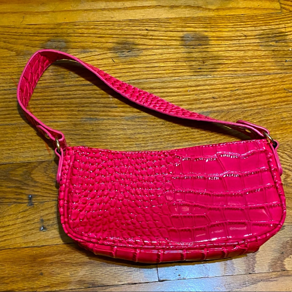 Never worn. Cute faux croc skin shoulder purse